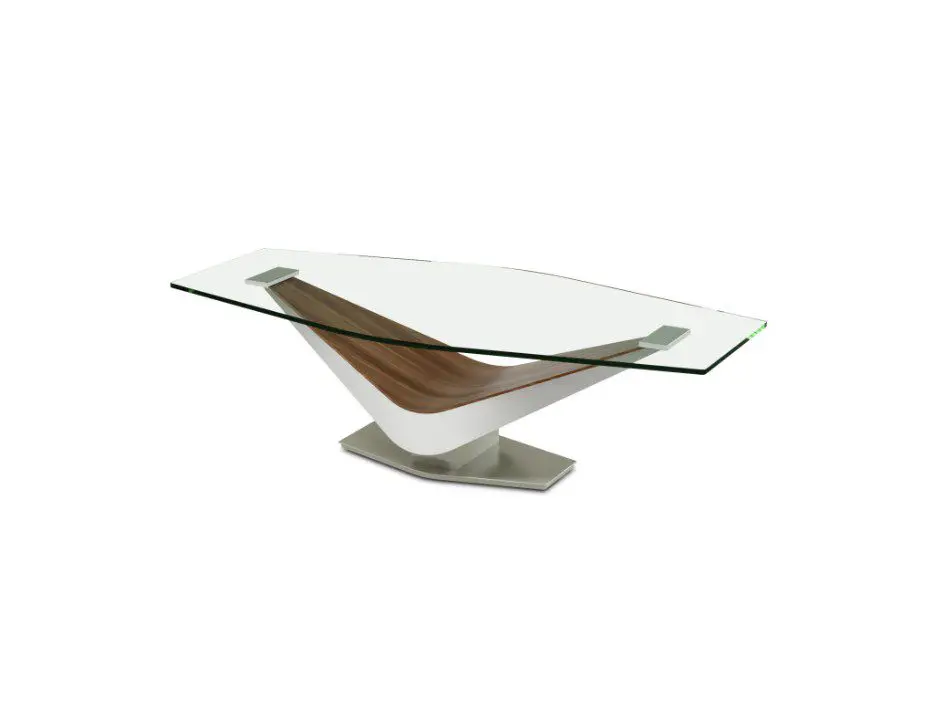 Sleek contemporary table with glass top