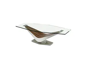 Contemporary triangular glass table