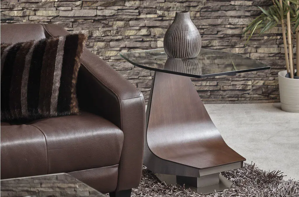 Contemporary side table and vase decor