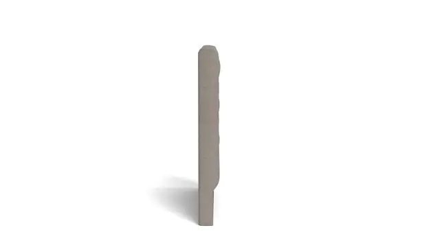 Slim, vertical gray structure on white background