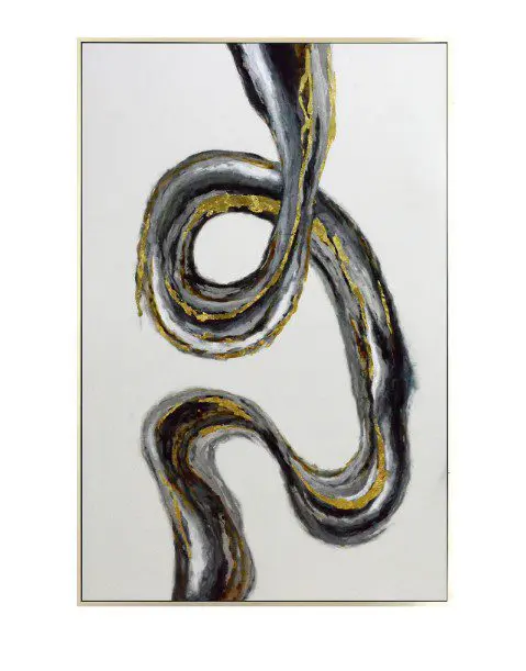 Black and gold abstract art piece