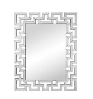 Rectangular mirror with intricate design border