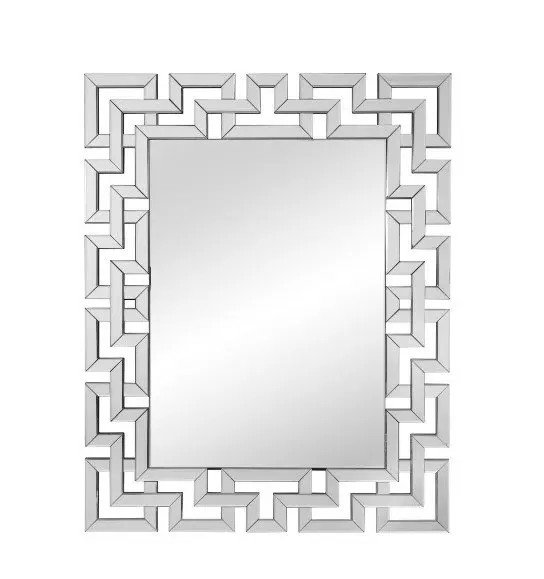 Rectangular mirror with intricate design border