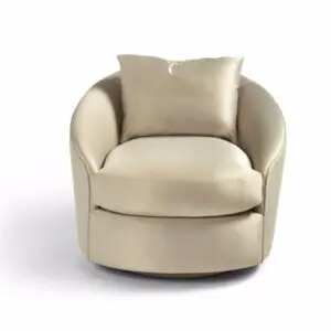 Plush beige chair with pillow