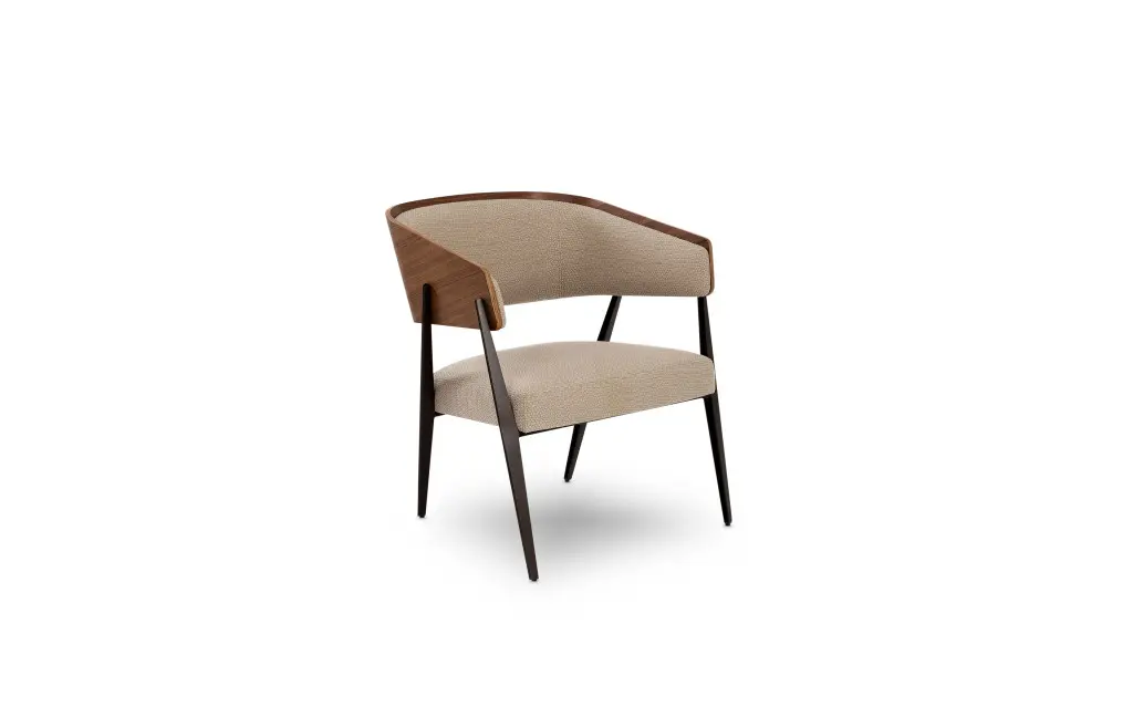 Modern beige and brown accent chair