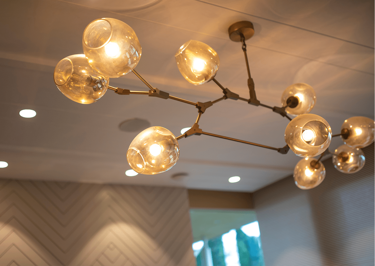 Contemporary lighting design indoors