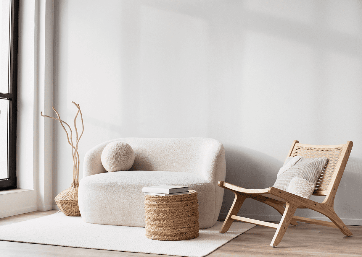Cozy corner with modern decor elements