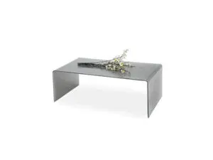 Modern glass coffee table with flowers