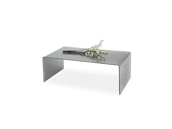 Modern glass coffee table with flowers