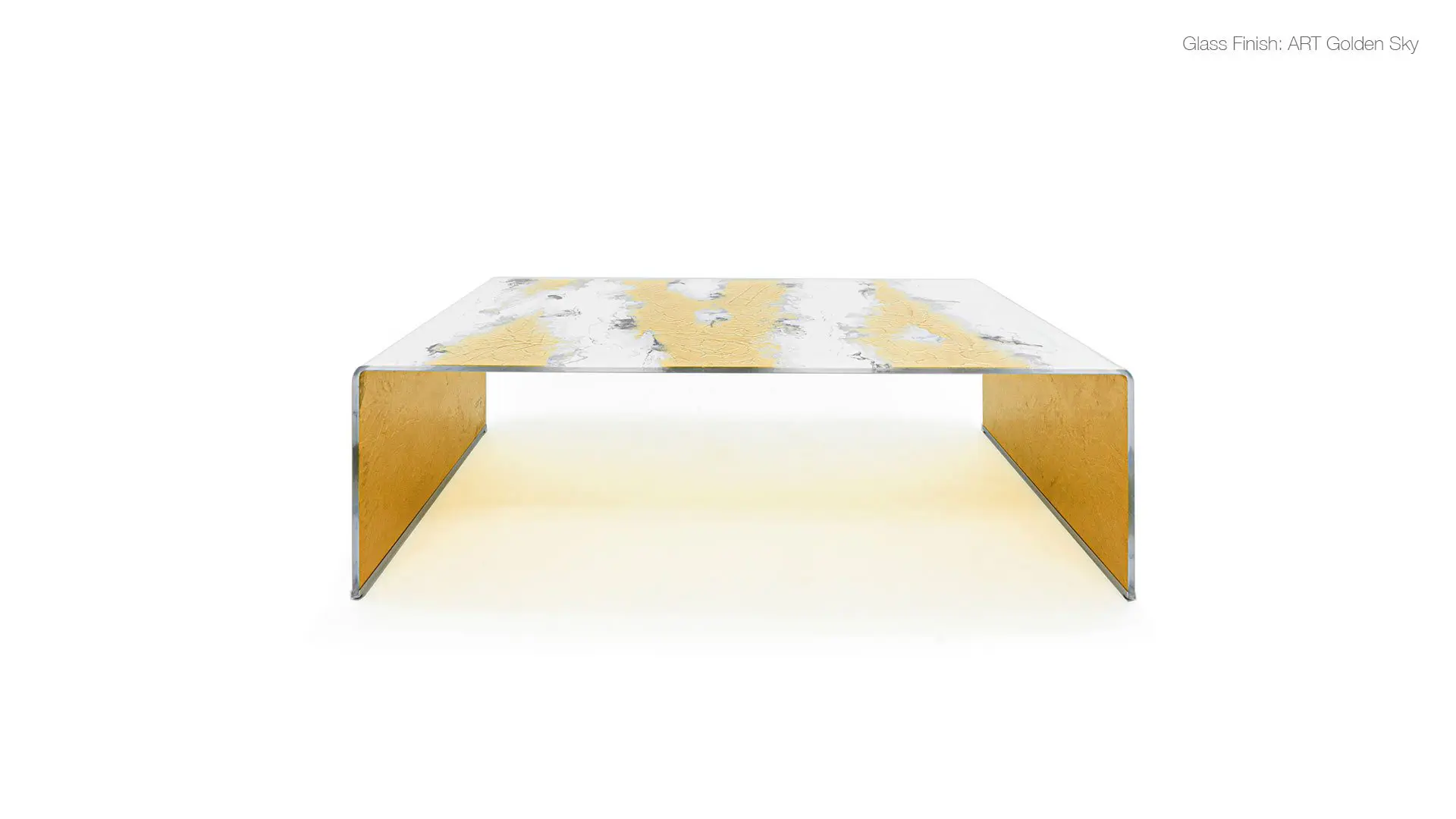 Contemporary glass and metal table
