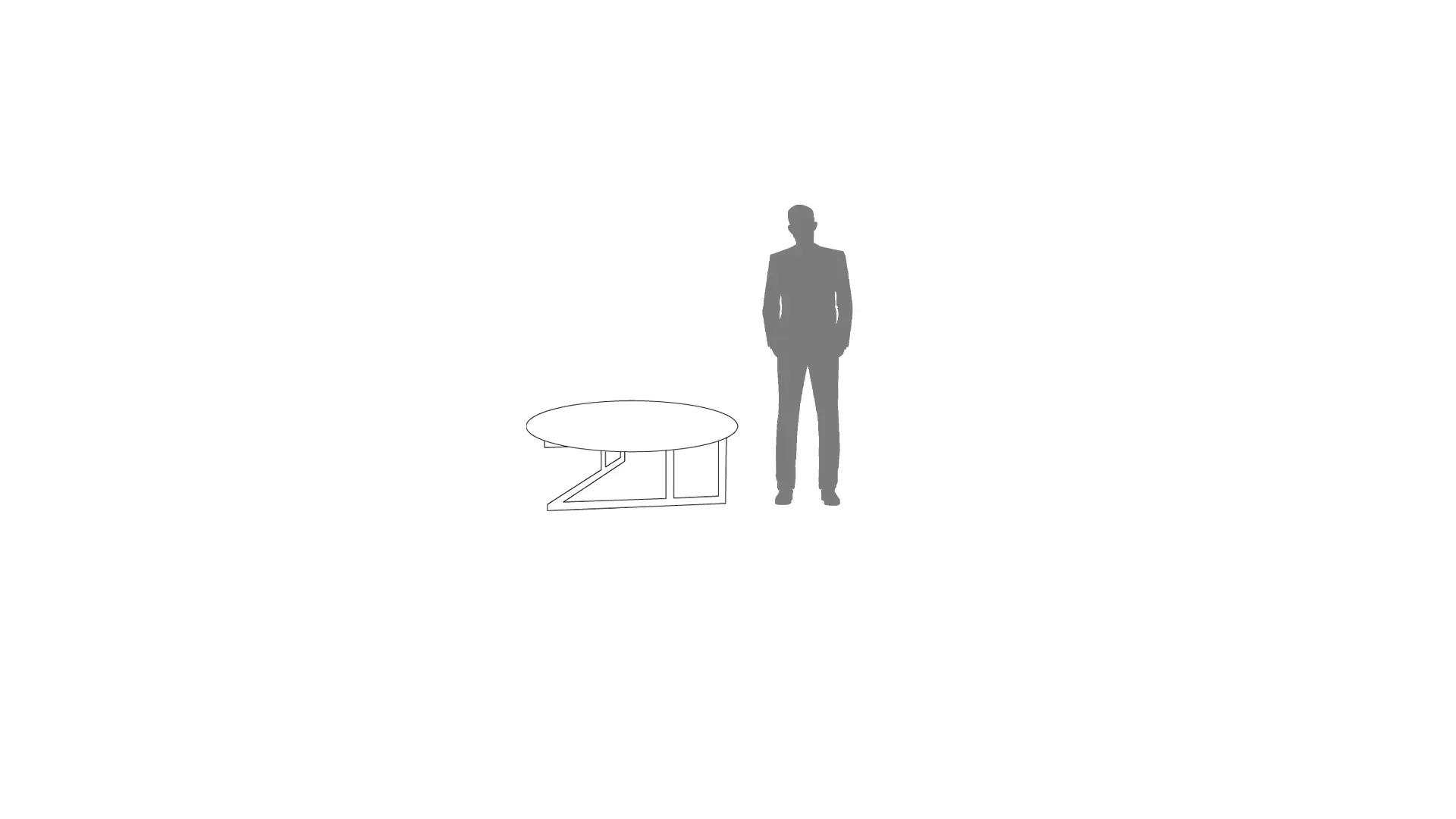 Person standing beside a table