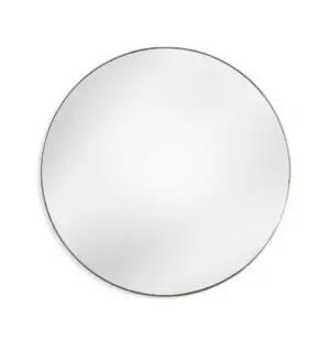Round wall mirror with thin frame