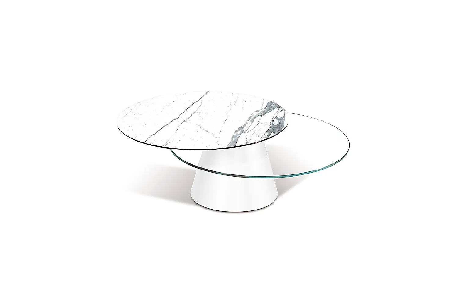 Contemporary marble and glass coffee table