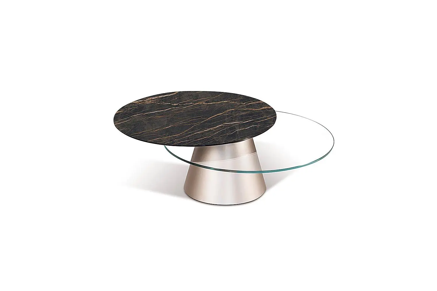 Contemporary coffee table with sleek base