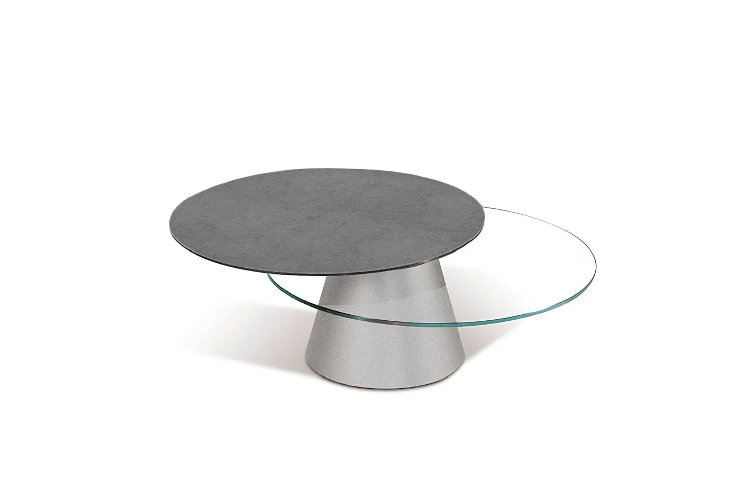 Modern glass and concrete coffee table