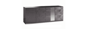 Stylish wooden cabinet with metallic accent