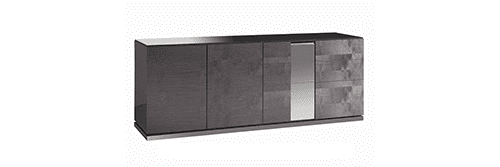 Stylish wooden cabinet with metallic accent