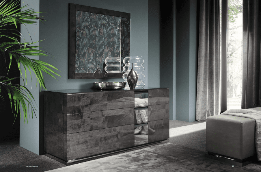 Modern dresser with decorative mirror