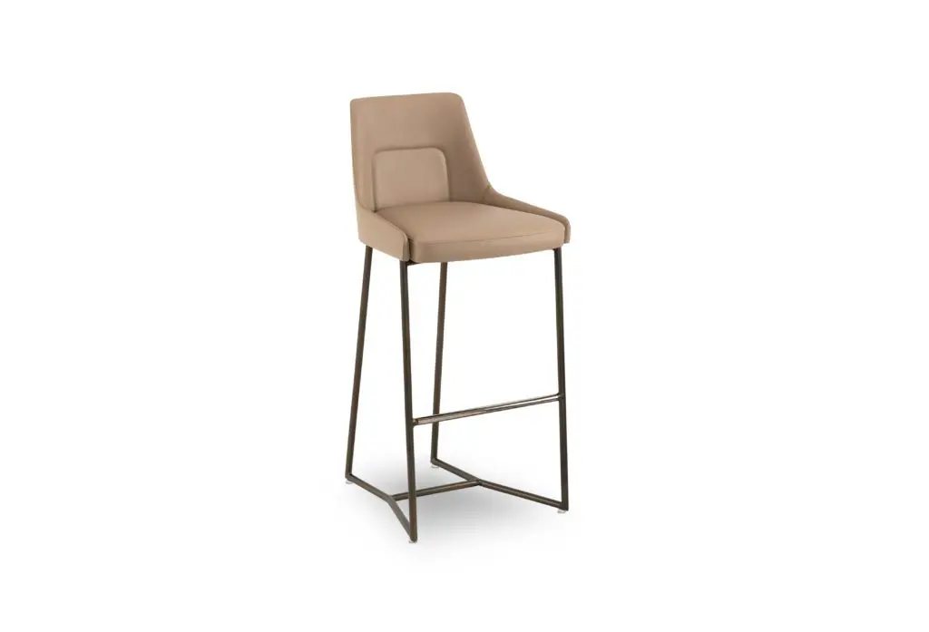 Stylish high-back stool with sleek design.
