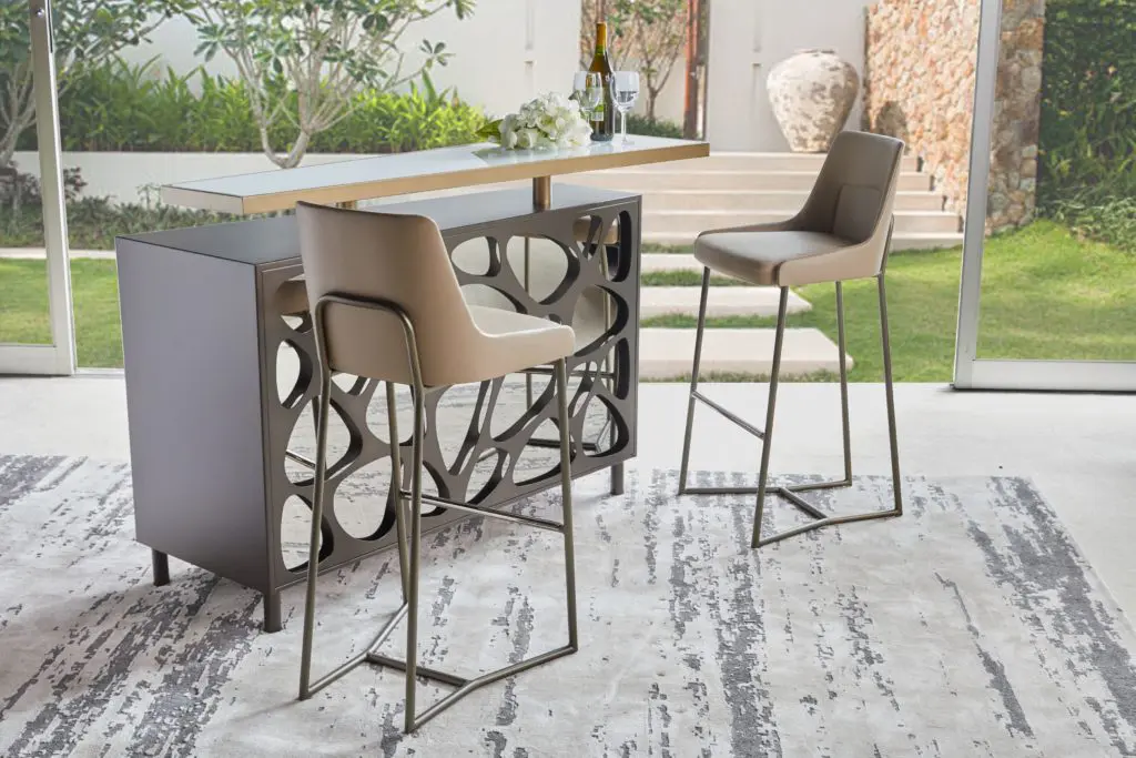 Elegant seating arrangement in bright space