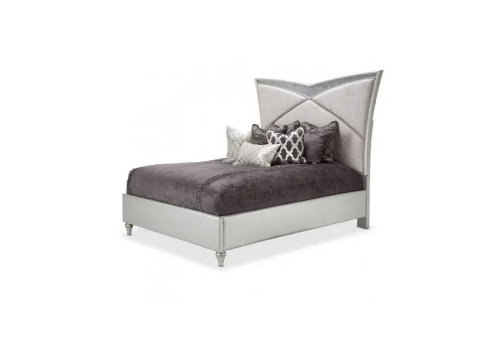 Modern bed with stylish headboard design