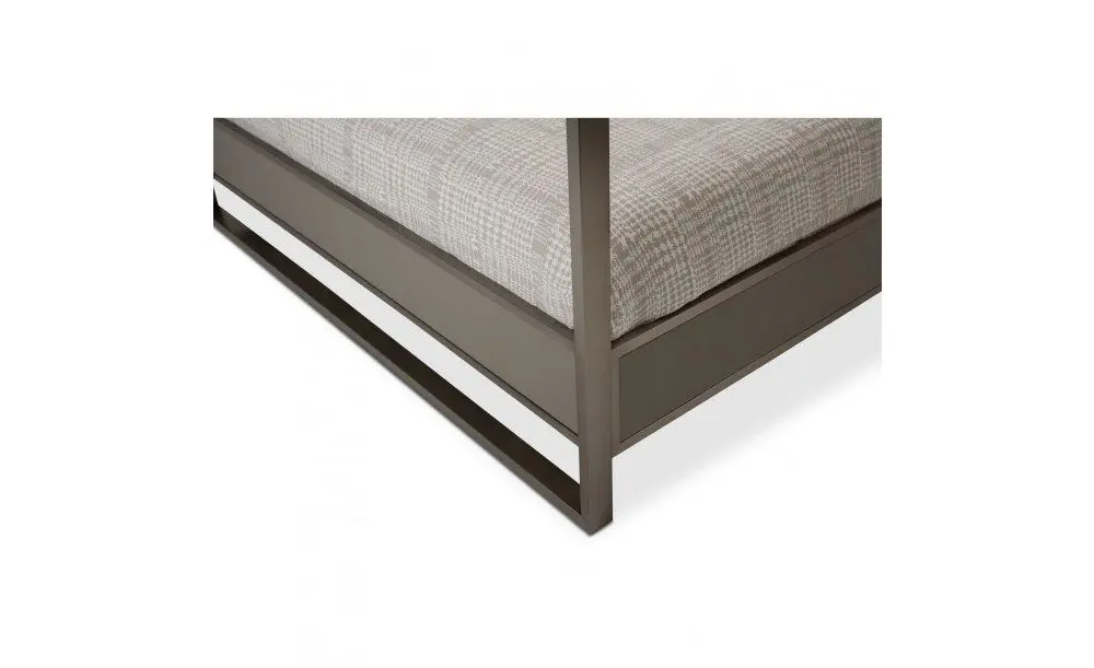 Metal bed frame with mattress corner