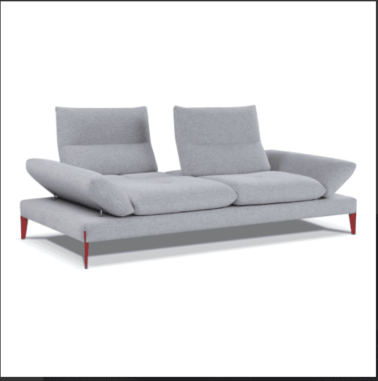 Stylish two-seater sofa in light gray