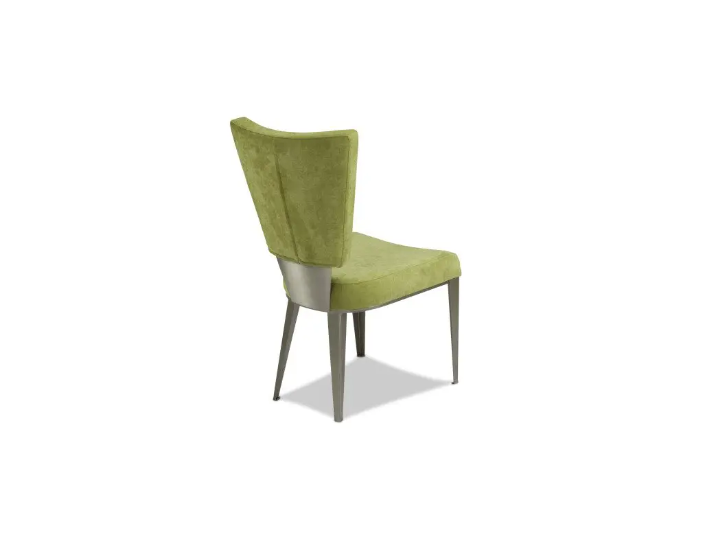 Green upholstered chair with metal legs