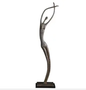 Abstract dancer sculpture with raised arms