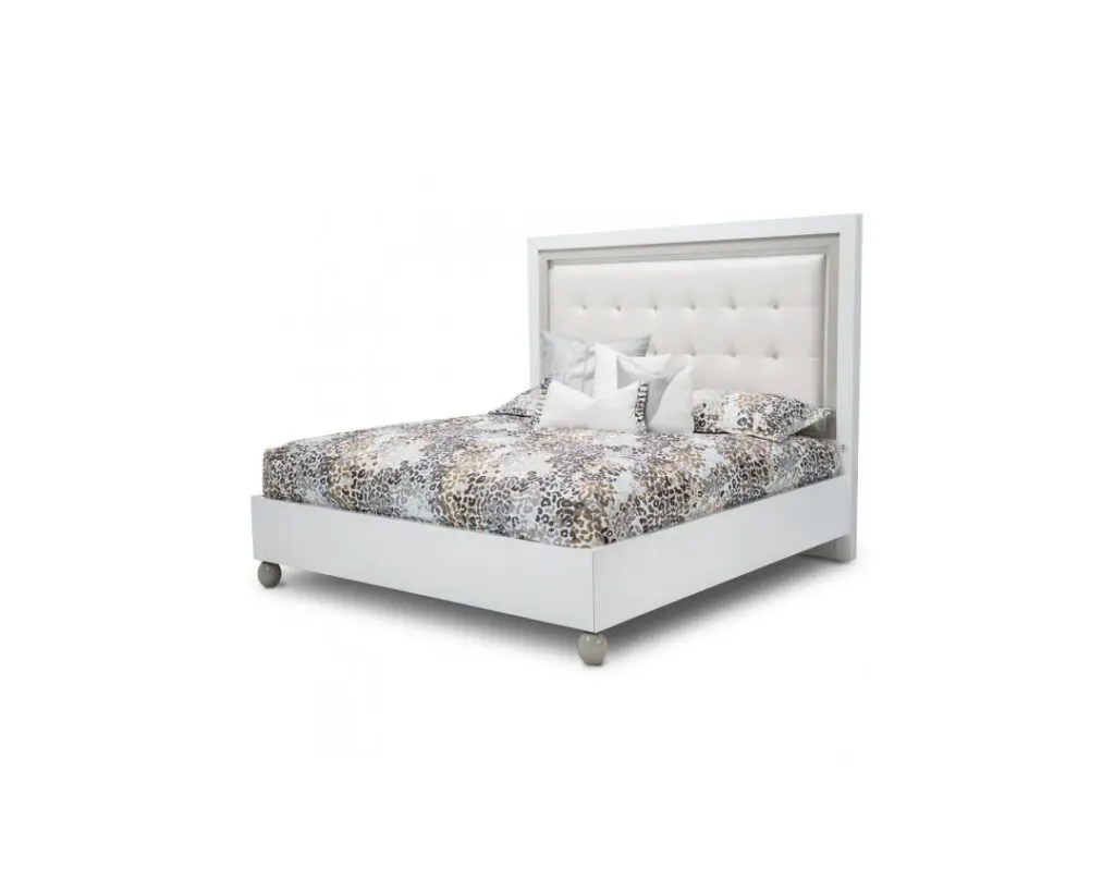 Contemporary bed with tufted headboard