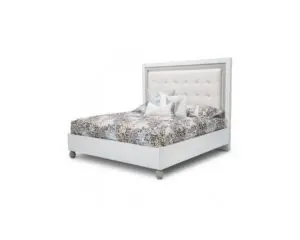Contemporary bed with tufted headboard