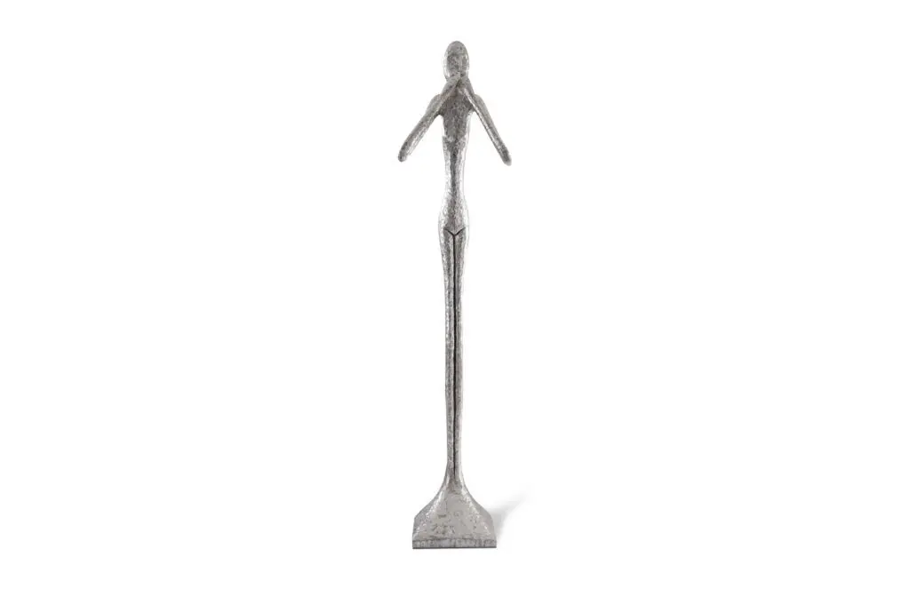Tall, slender abstract figure sculpture