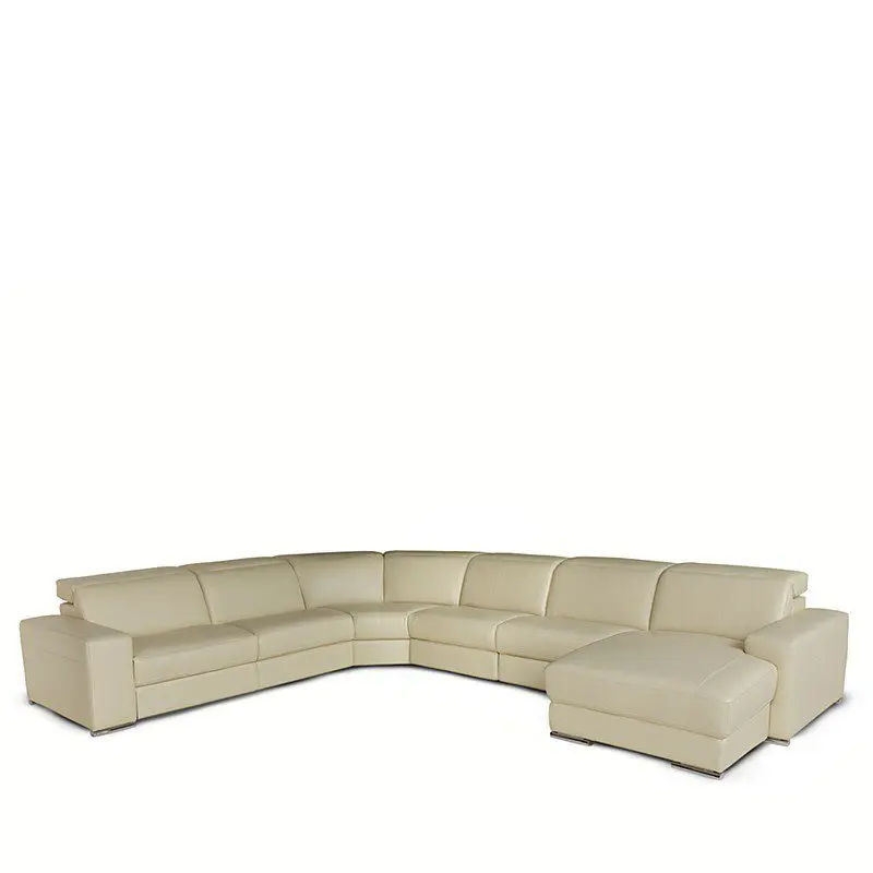 Beige sectional sofa with chaise lounge