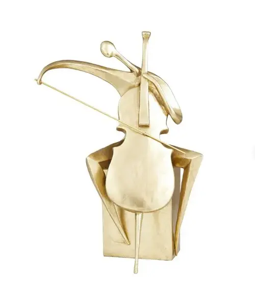 Abstract gold musician sculpture