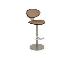 Stylish metal and leather bar chair