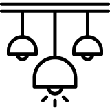 Simple film reel symbol on transparent background